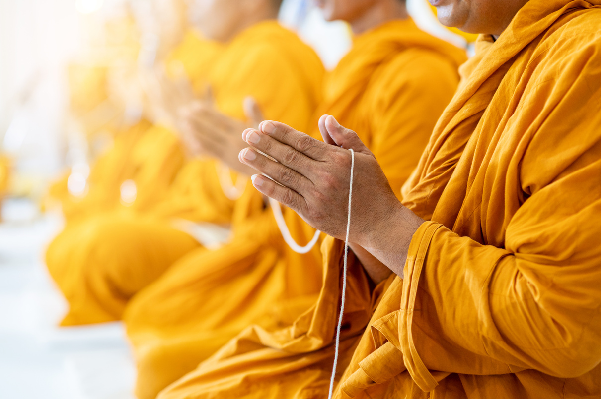 Buddhist Monks Praying 